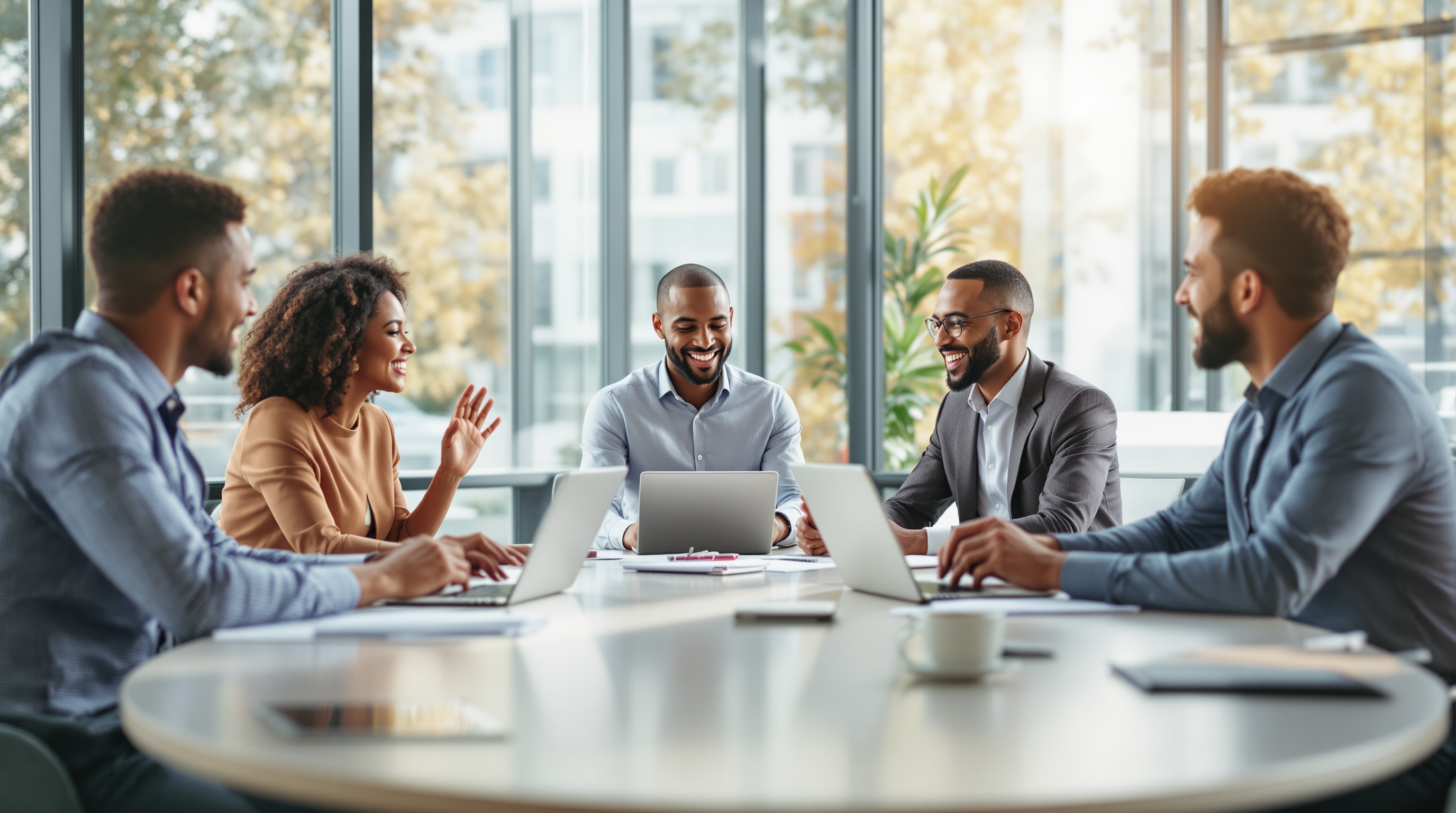 Insurance agency team collaborating with AI automation dashboard